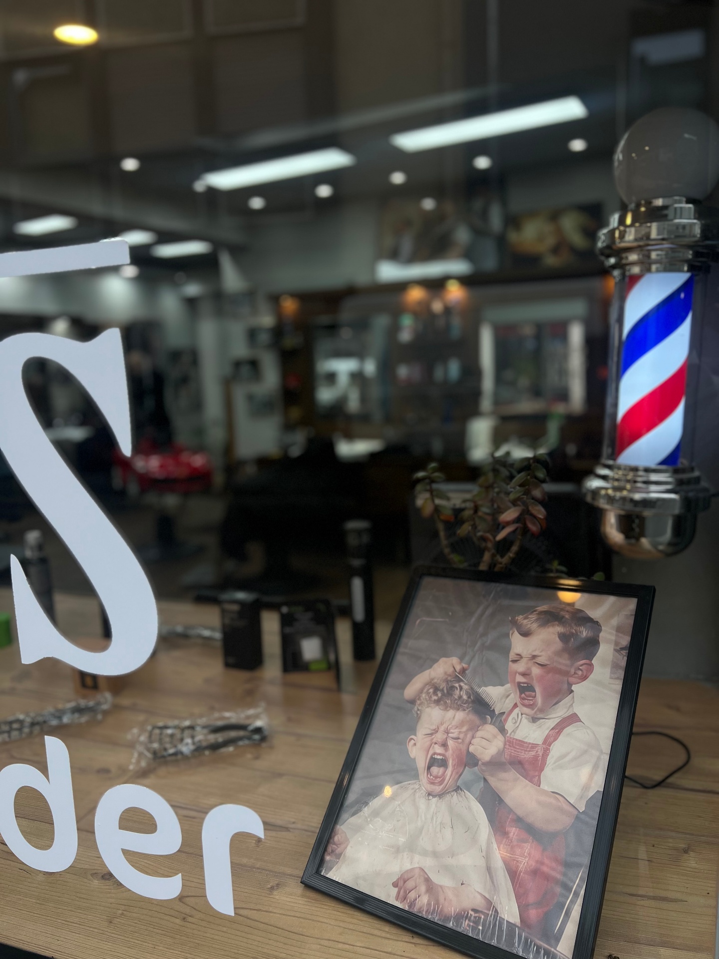 Barber Pole am Schaufenster